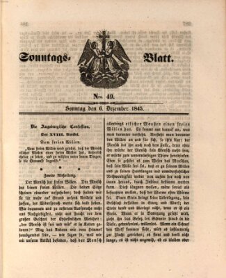 Sonntagsblatt Samstag 6. Dezember 1845