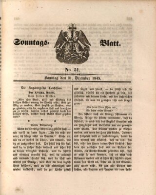 Sonntagsblatt Sonntag 21. Dezember 1845