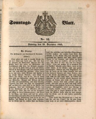 Sonntagsblatt Sonntag 28. Dezember 1845