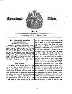 Sonntagsblatt Sonntag 1. Februar 1846