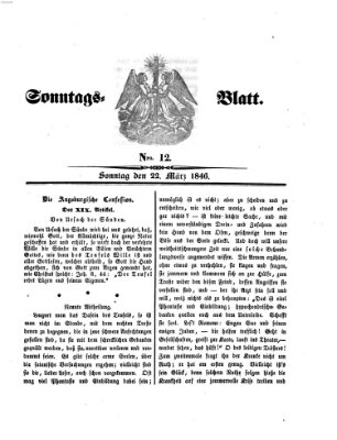 Sonntagsblatt Sonntag 22. März 1846