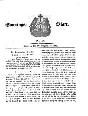 Sonntagsblatt Sonntag 20. September 1846