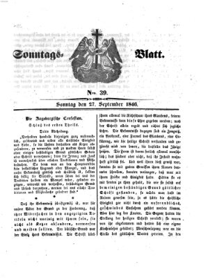 Sonntagsblatt Sonntag 27. September 1846