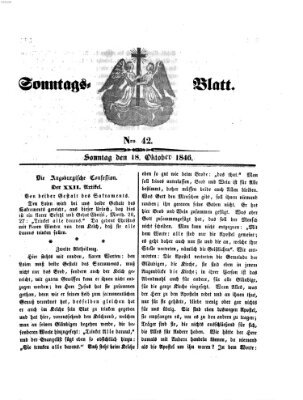 Sonntagsblatt Sonntag 18. Oktober 1846