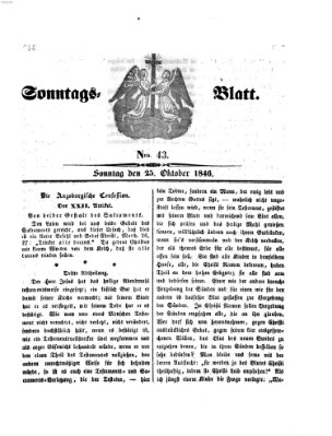 Sonntagsblatt Sonntag 25. Oktober 1846