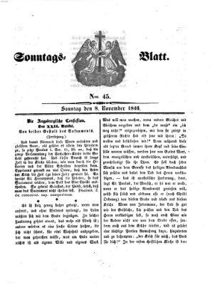 Sonntagsblatt Sonntag 8. November 1846