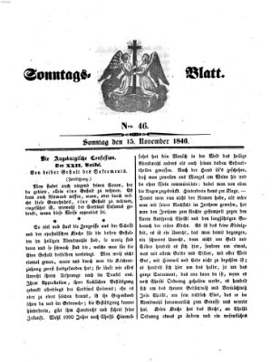 Sonntagsblatt Sonntag 15. November 1846