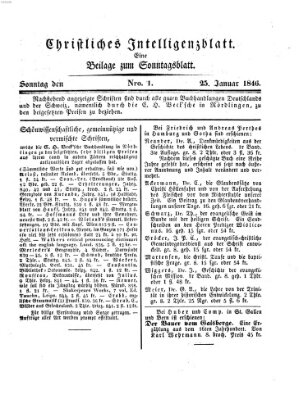 Sonntagsblatt Sonntag 25. Januar 1846