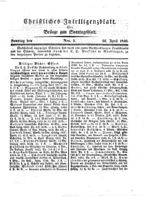 Sonntagsblatt Sonntag 26. April 1846