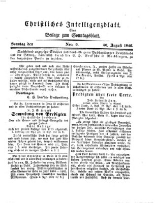 Sonntagsblatt Sonntag 30. August 1846