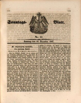 Sonntagsblatt Sonntag 19. Dezember 1847