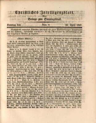 Sonntagsblatt Sonntag 25. April 1847