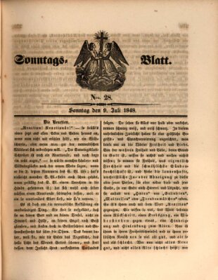 Sonntagsblatt Sonntag 9. Juli 1848