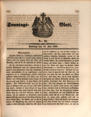 Sonntagsblatt Sonntag 16. Juli 1848