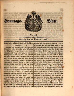 Sonntagsblatt Sonntag 12. November 1848