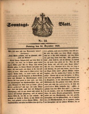 Sonntagsblatt Sonntag 24. Dezember 1848