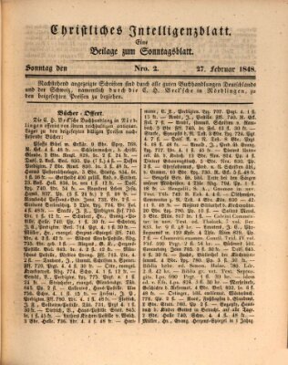 Sonntagsblatt Sonntag 27. Februar 1848