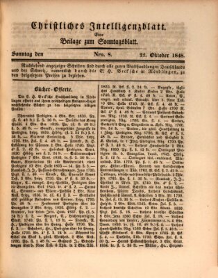 Sonntagsblatt Sonntag 22. Oktober 1848