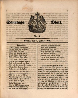 Sonntagsblatt Sonntag 7. Januar 1849