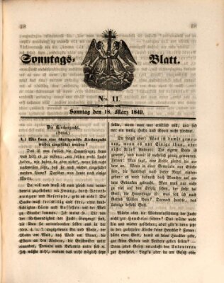 Sonntagsblatt Sonntag 18. März 1849