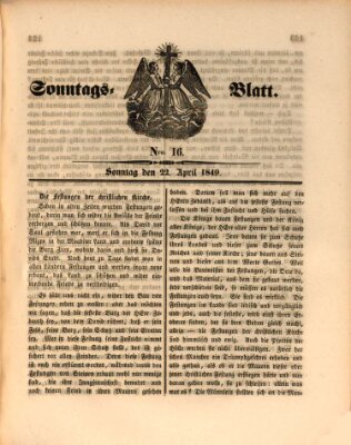 Sonntagsblatt Sonntag 22. April 1849