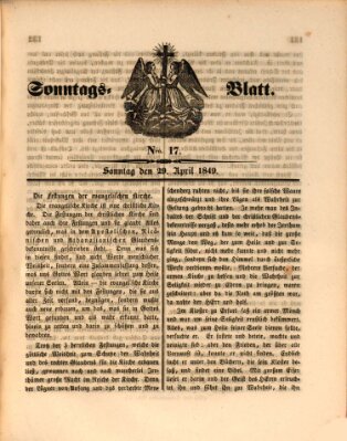 Sonntagsblatt Sonntag 29. April 1849