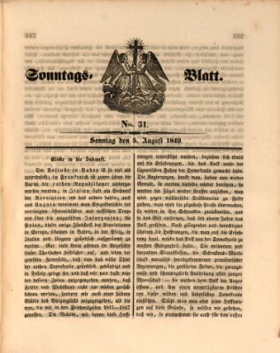 Sonntagsblatt Sonntag 5. August 1849