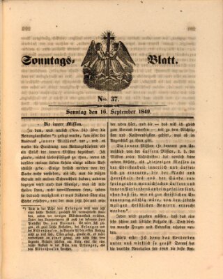 Sonntagsblatt Sonntag 16. September 1849