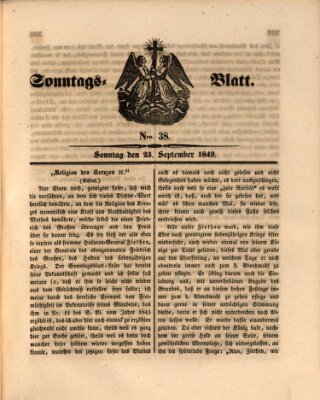 Sonntagsblatt Sonntag 23. September 1849