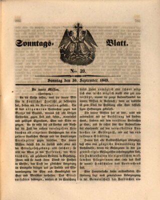 Sonntagsblatt Sonntag 30. September 1849