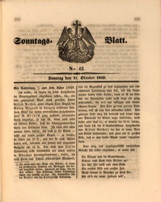 Sonntagsblatt Sonntag 21. Oktober 1849