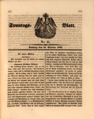 Sonntagsblatt Sonntag 28. Oktober 1849