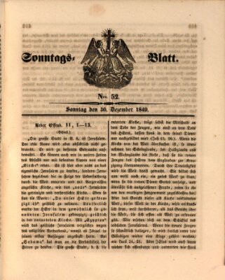 Sonntagsblatt Sonntag 30. Dezember 1849