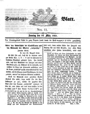 Sonntagsblatt Sonntag 16. März 1851