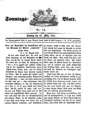 Sonntagsblatt Sonntag 23. März 1851