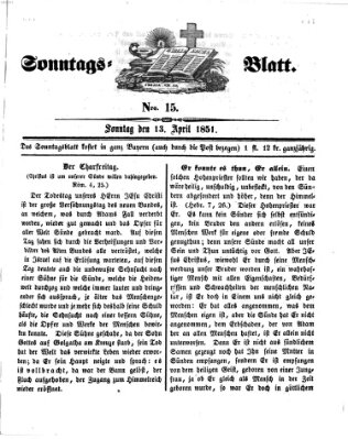 Sonntagsblatt Sonntag 13. April 1851