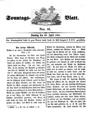 Sonntagsblatt Sonntag 20. April 1851