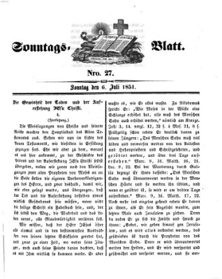 Sonntagsblatt Sonntag 6. Juli 1851