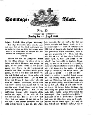 Sonntagsblatt Sonntag 31. August 1851