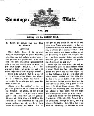 Sonntagsblatt Sonntag 19. Oktober 1851