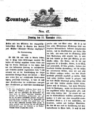 Sonntagsblatt Sonntag 23. November 1851