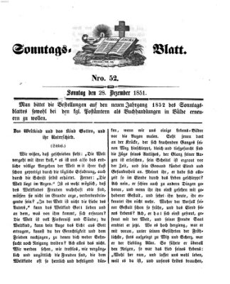 Sonntagsblatt Sonntag 28. Dezember 1851