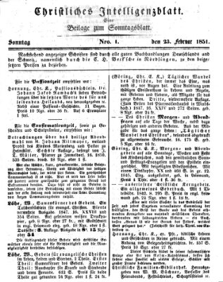 Sonntagsblatt Sonntag 23. Februar 1851