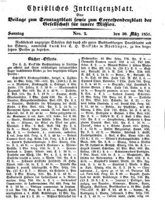 Sonntagsblatt Sonntag 30. März 1851