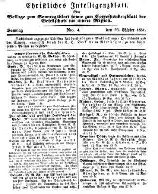 Sonntagsblatt Sonntag 26. Oktober 1851