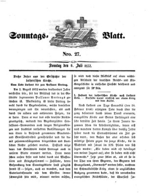 Sonntagsblatt Sonntag 4. Juli 1852