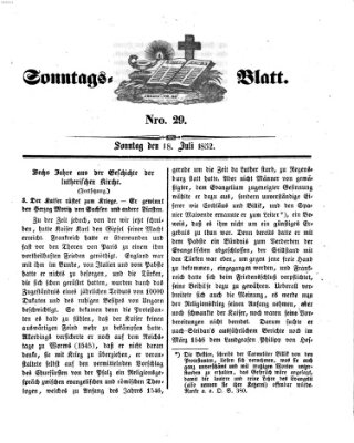 Sonntagsblatt Sonntag 18. Juli 1852