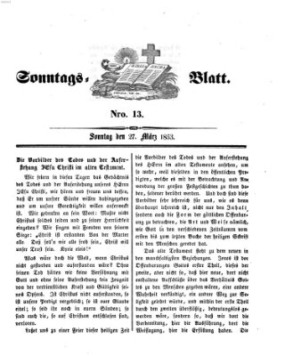 Sonntagsblatt Sonntag 27. März 1853