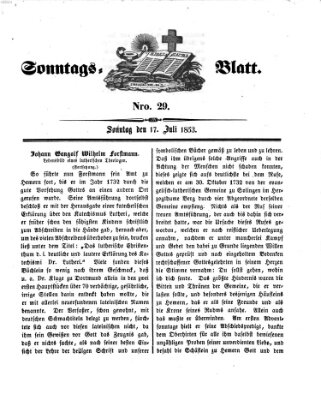 Sonntagsblatt Sonntag 17. Juli 1853