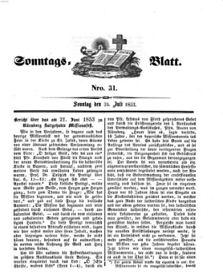 Sonntagsblatt Sonntag 31. Juli 1853